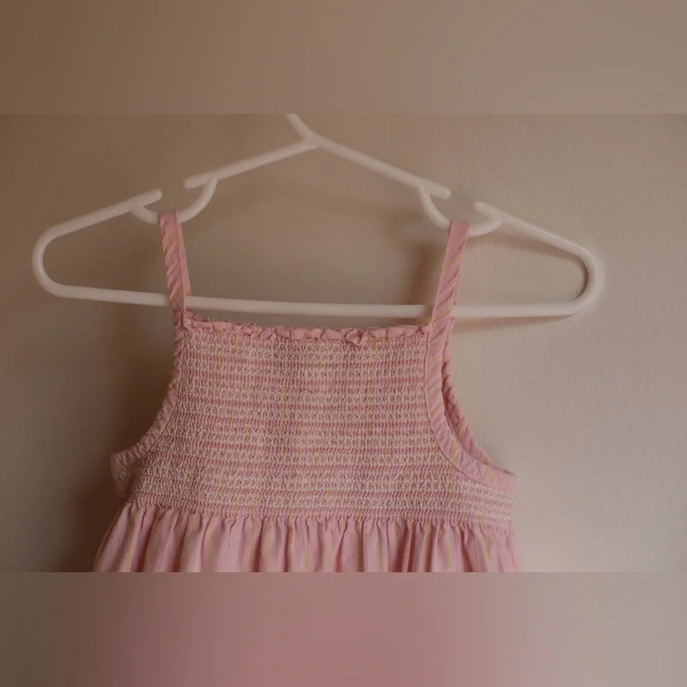 Old Navy 18–24M Pink Smocked Floral Embroidered Dress 100% Cotton | Easter Dress